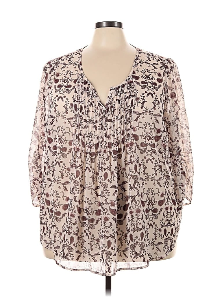 Pre-owned Torrid 3/4 Sleeve Blouse In White