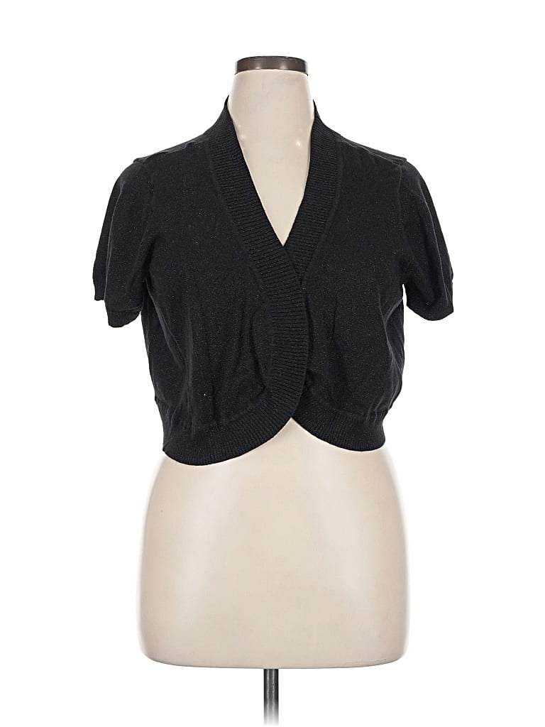 Pre-owned Fashion Bug Cardigan Sweater In Black