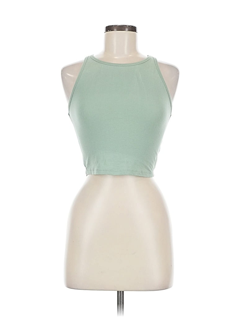 ACTIVE BASIC Pre-owned Tank Top Green Halter Neckline Tops