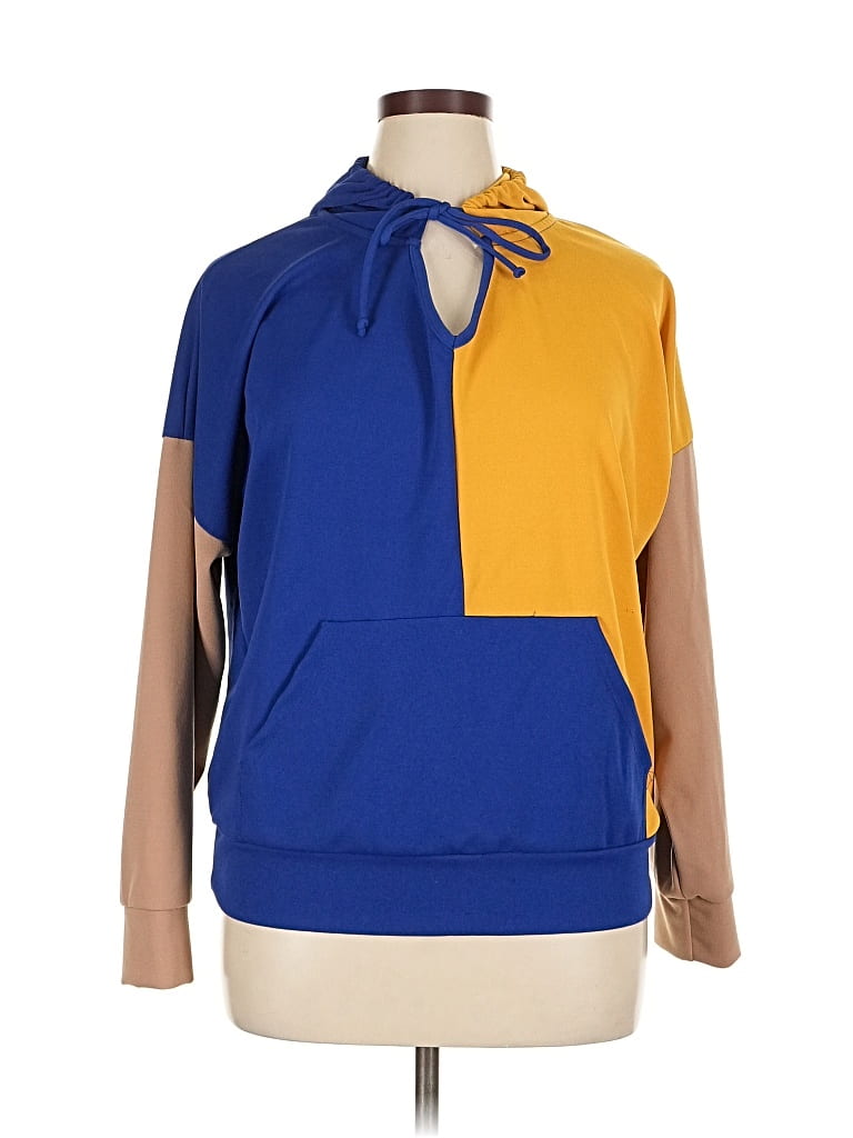 Pre-owned Ashley Stewart Pullover Hoodie In Blue