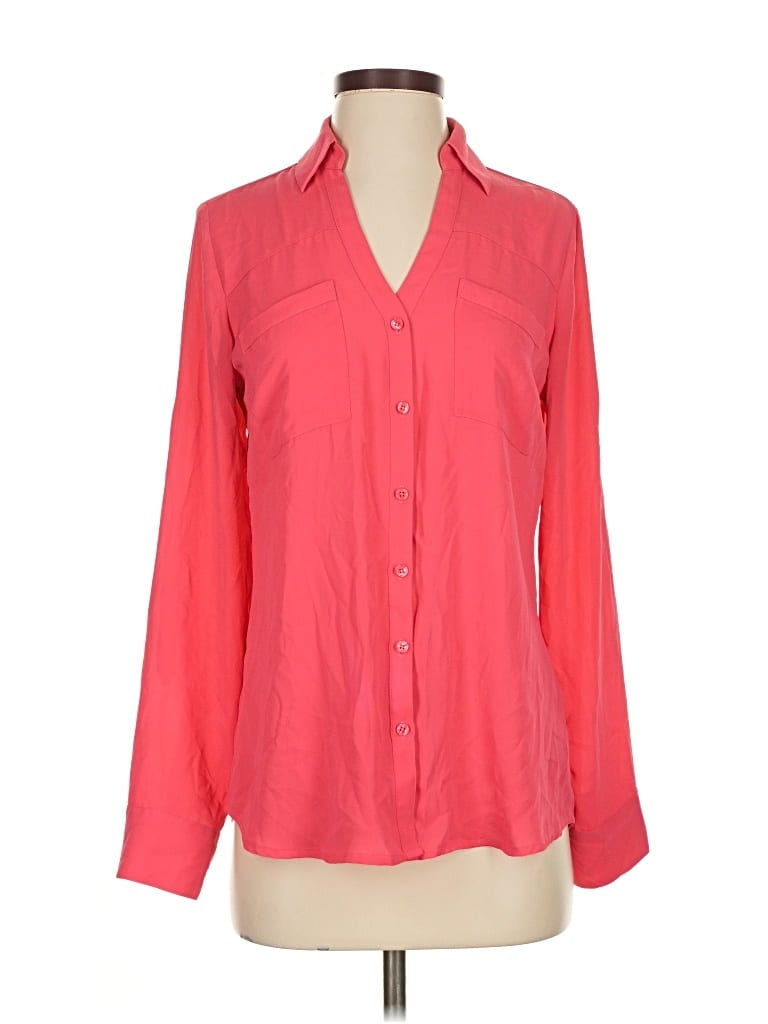 Pre-owned Express Long Sleeve Blouse In Red
