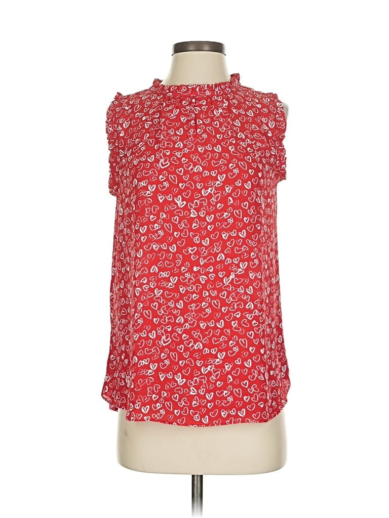 Pre-owned Ann Taylor Loft Sleeveless Blouse In Red