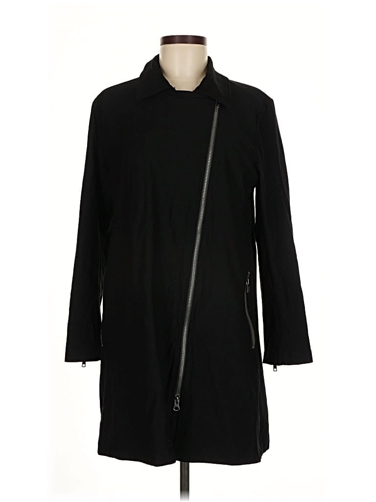 Pre-owned Eileen Fisher Coat In Black