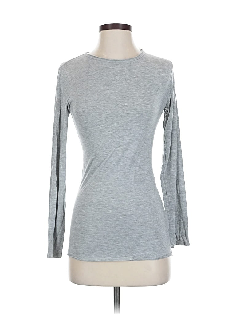 Pre-owned Majestic Paris 3/4 Sleeve T-shirt In Gray