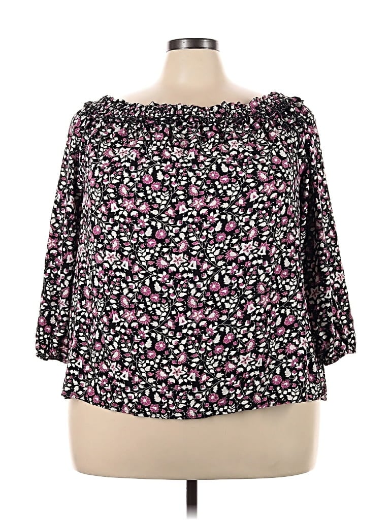 LANE BRYANT Pre-owned 3/4 Sleeve Blouse In Black