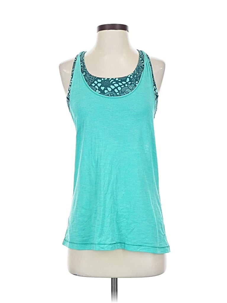 Pre-owned Lululemon Athletica Tank Top Green Halter Neckline Tops