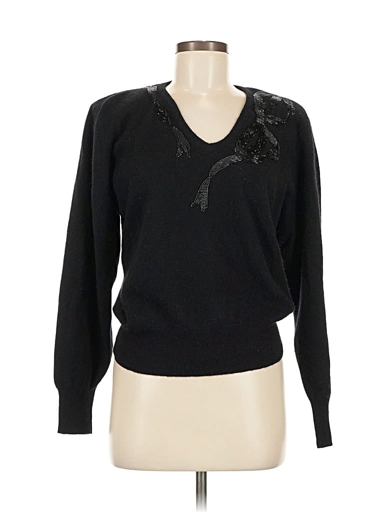 Pre-owned Marisa Christina Wool Pullover Sweater In Black