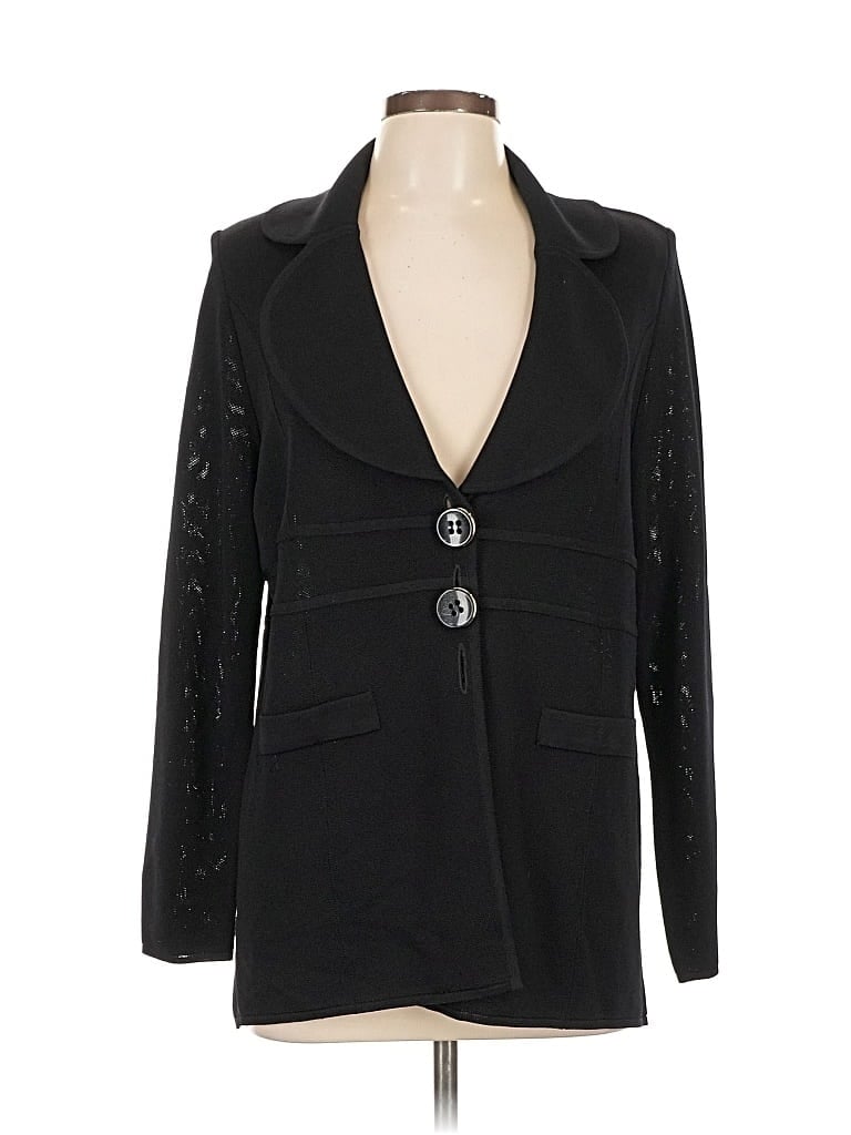 Pre-owned Misook Blazer Jacket In Black