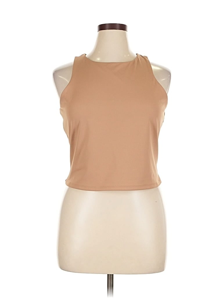 EXPRESS Pre-owned Sleeveless Top Tan Halter Neckline Tops In Brown