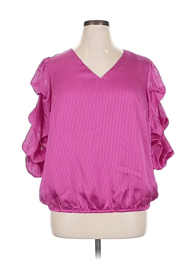 Pre-owned Vince Camuto 3/4 Sleeve Blouse In Pink