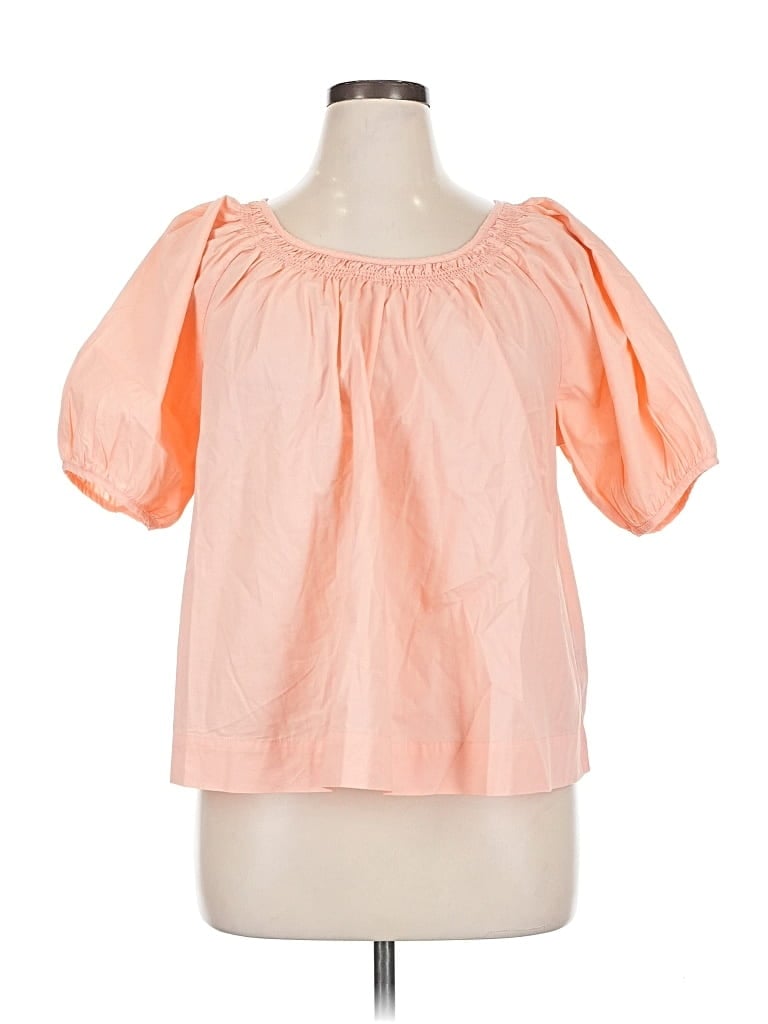 Pre-owned Berkley Jensen Short Sleeve Blouse In Orange