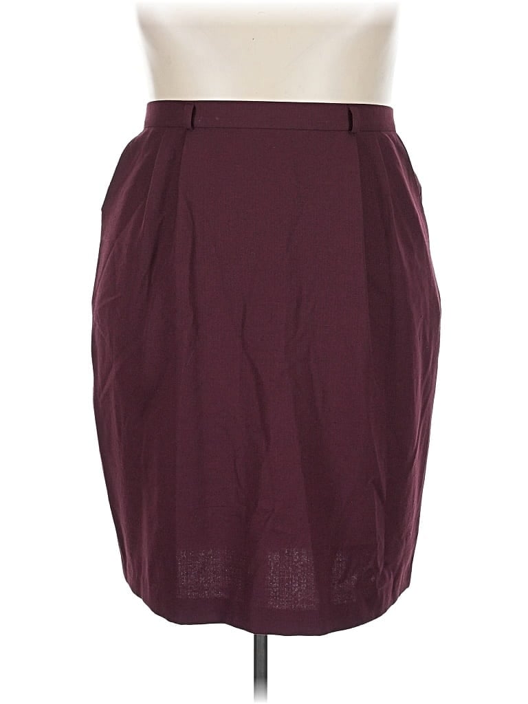 Pre-owned Liz Baker Essentials Formal Skirt In Burgundy