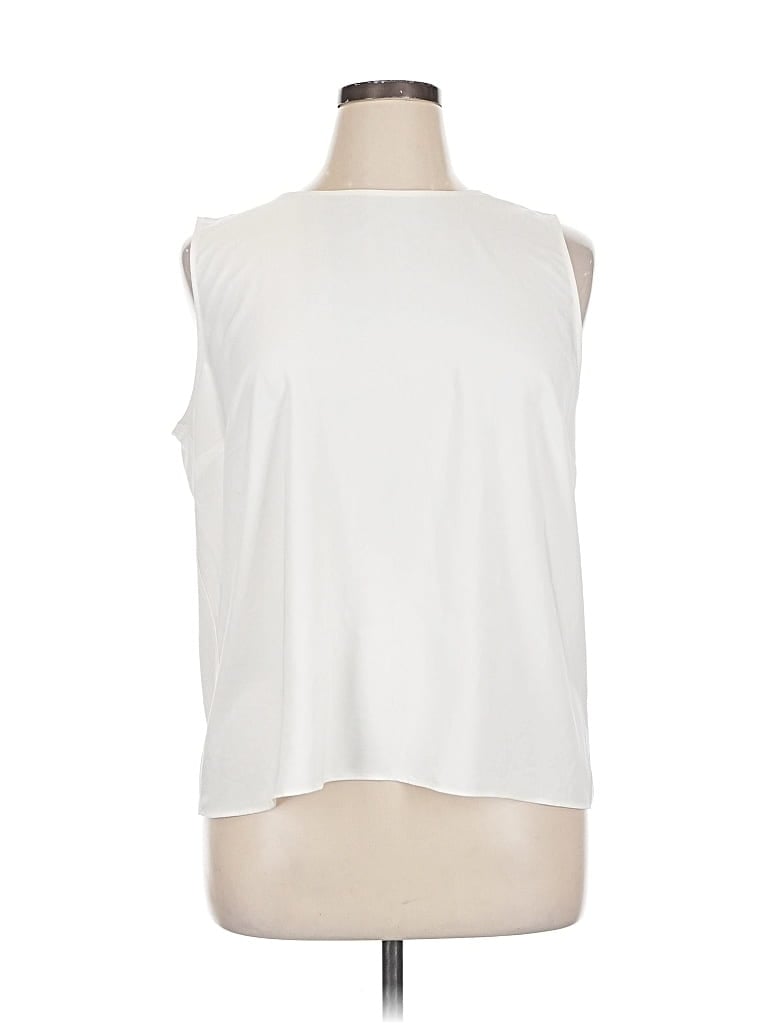 Pre-owned Ann Taylor Factory Sleeveless Blouse In White
