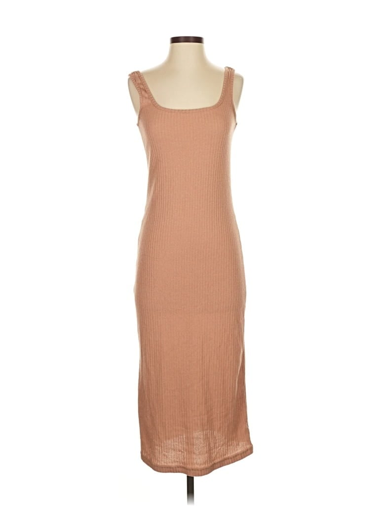 SHEIN Pre-owned Sleeveless Top Tan Scoop Neck Tops In Brown