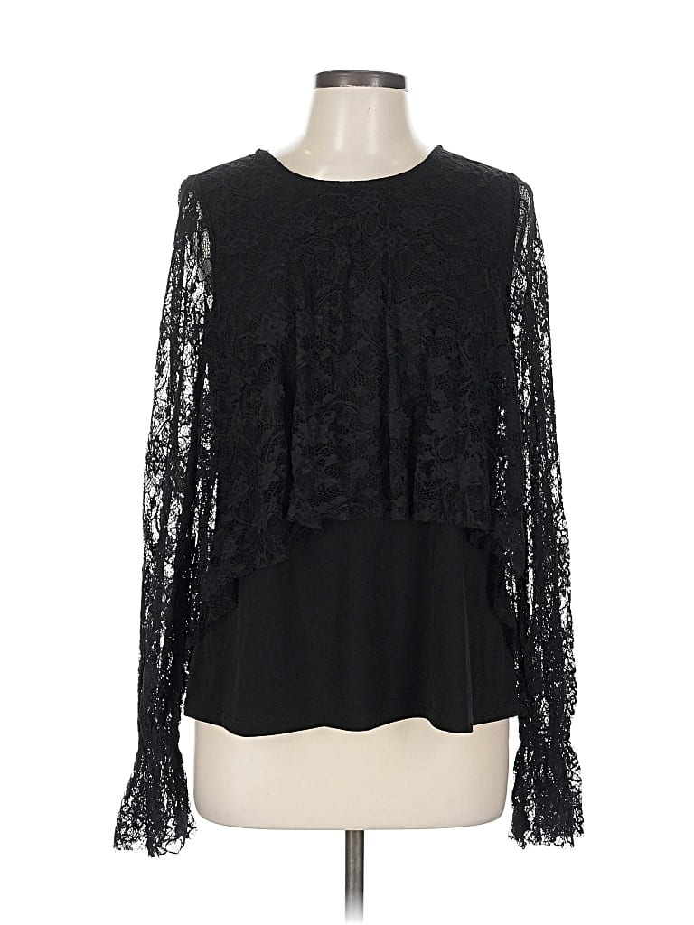 Pre-owned Cupio Long Sleeve Blouse In Black