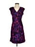 Chaps Print Purple Cocktail Dress Size S (petite) - photo 1
