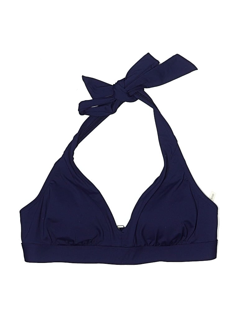 Click to view more detailed imagery on our partner's website Pre-owned Lands' End Swimsuit Top Blue Solid Pattern Swimwear