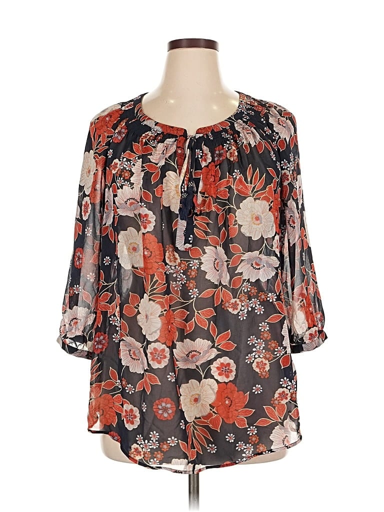Pre-owned Daniel Rainn 3/4 Sleeve Blouse In Orange