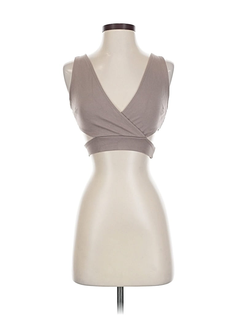 Pre-owned Charlotte Russe Tank Top Gray Strapless Neckline Tops