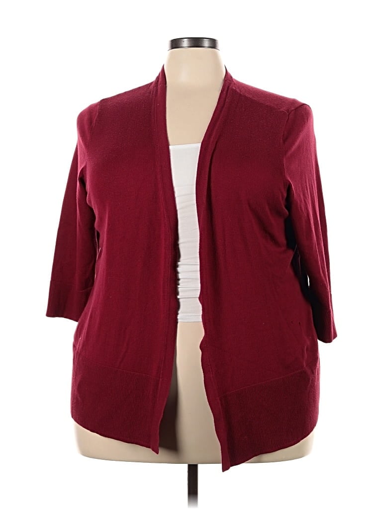 Pre-owned Lane Bryant Cardigan Sweater In Burgundy