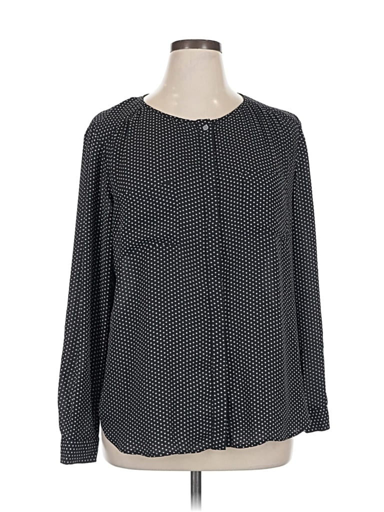 Pre-owned Ann Taylor Loft Long Sleeve Blouse In Black