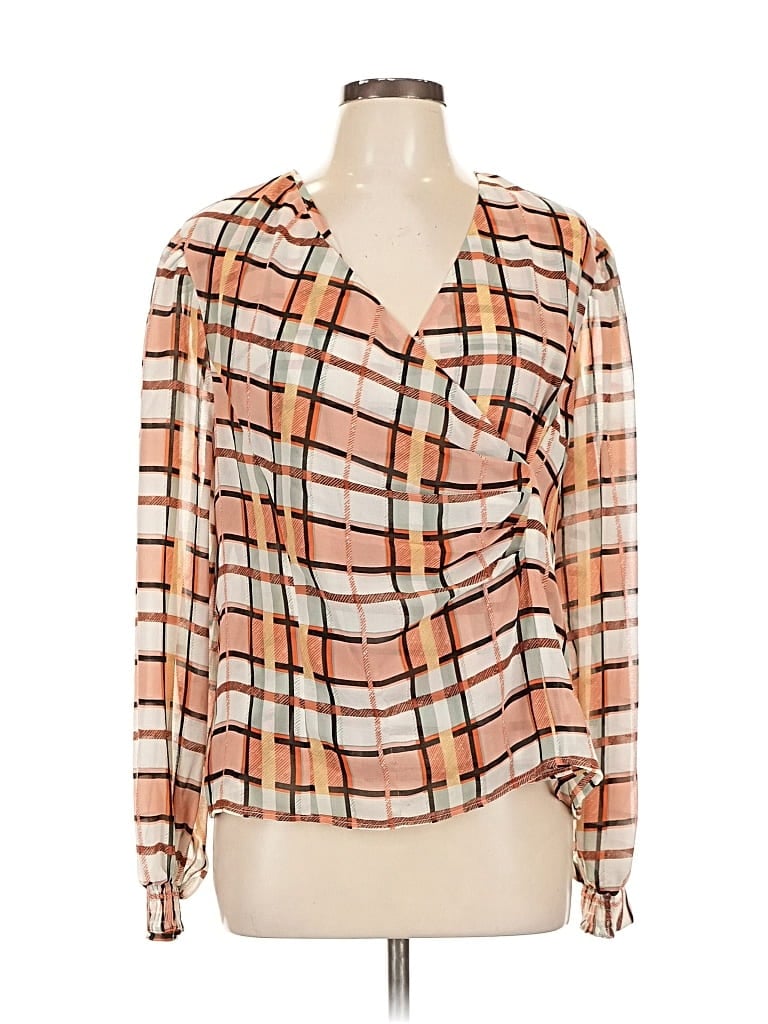 Pre-owned Cabi Long Sleeve Blouse In Orange