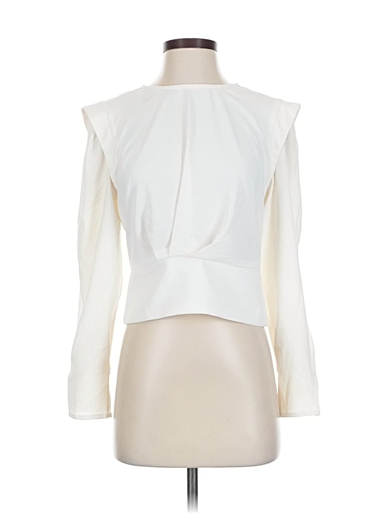 Pre-owned Express Long Sleeve Blouse In White