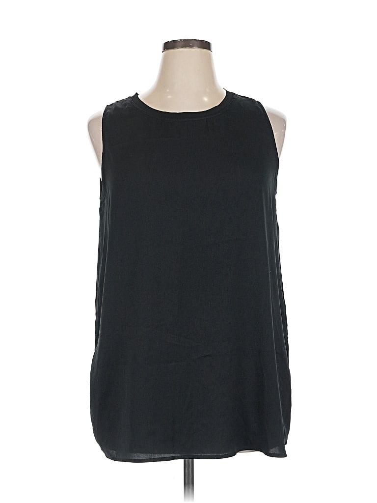 Pre-owned Who What Wear Sleeveless T-shirt In Black