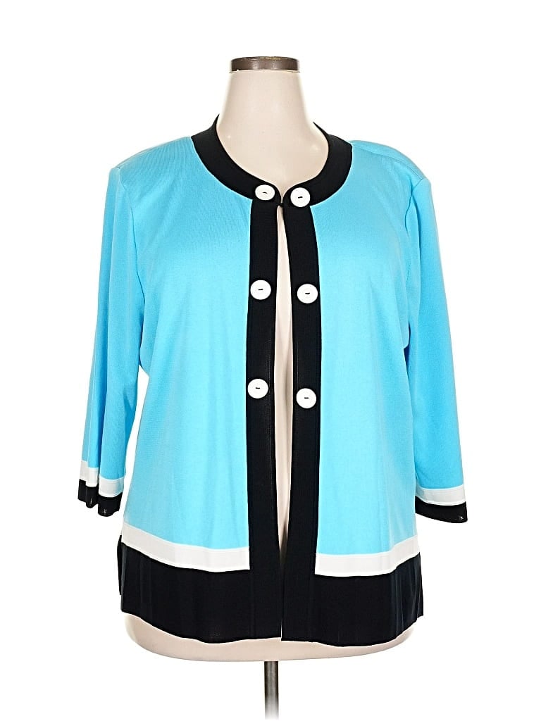 Pre-owned Ming Wang Cardigan Sweater In Blue