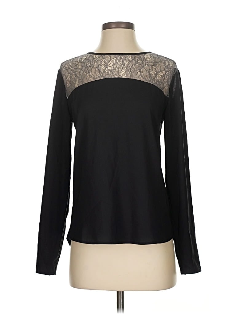 Pre-owned Ann Taylor Long Sleeve Blouse In Black