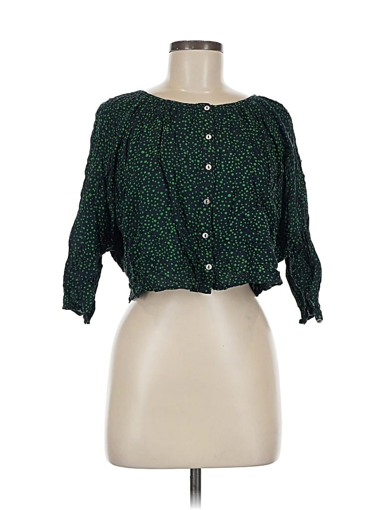 Pre-owned Love Culture 3/4 Sleeve Blouse In Green