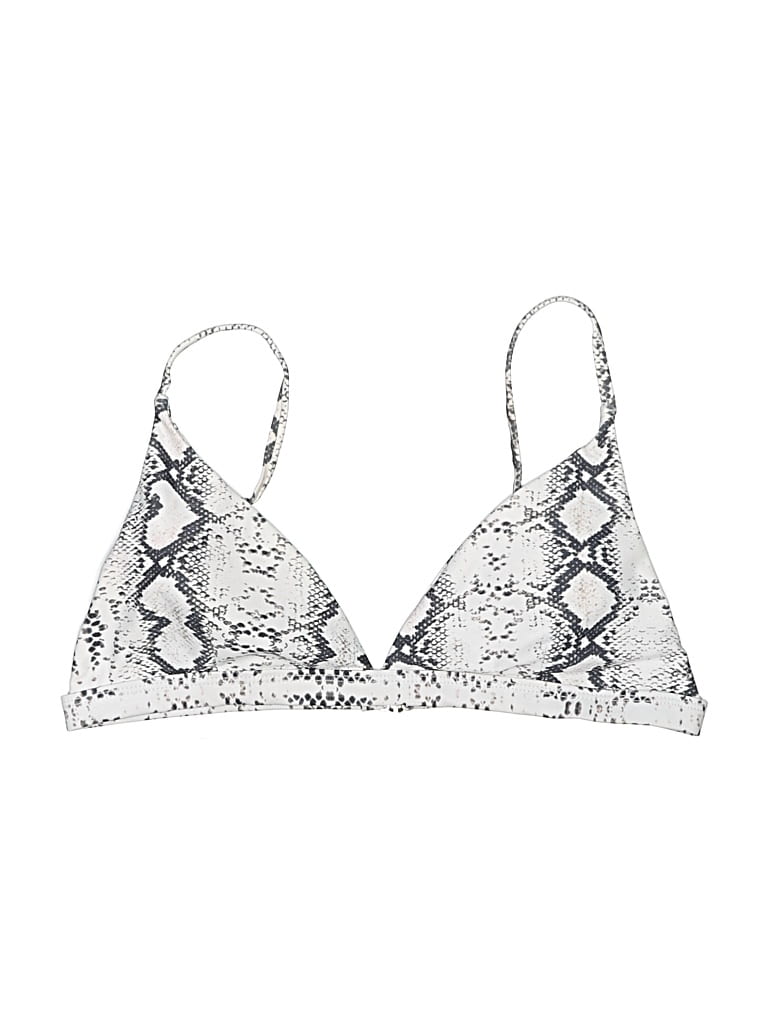 Pre-owned Unbranded Swimsuit Top Silver Animal Print Pattern Swimwear