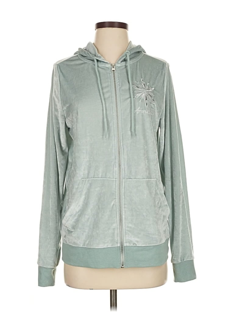 Pre-owned Disney By Her Universe Zip Up Hoodie In Silver