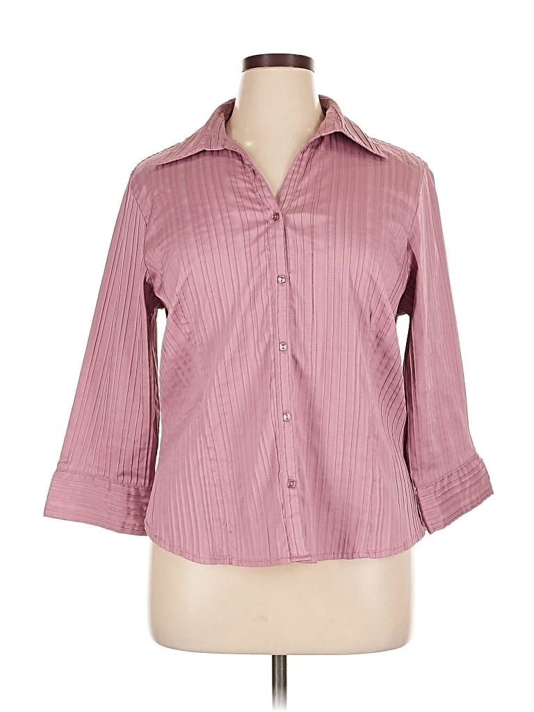 Pre-owned Dressbarn 3/4 Sleeve Blouse In Burgundy