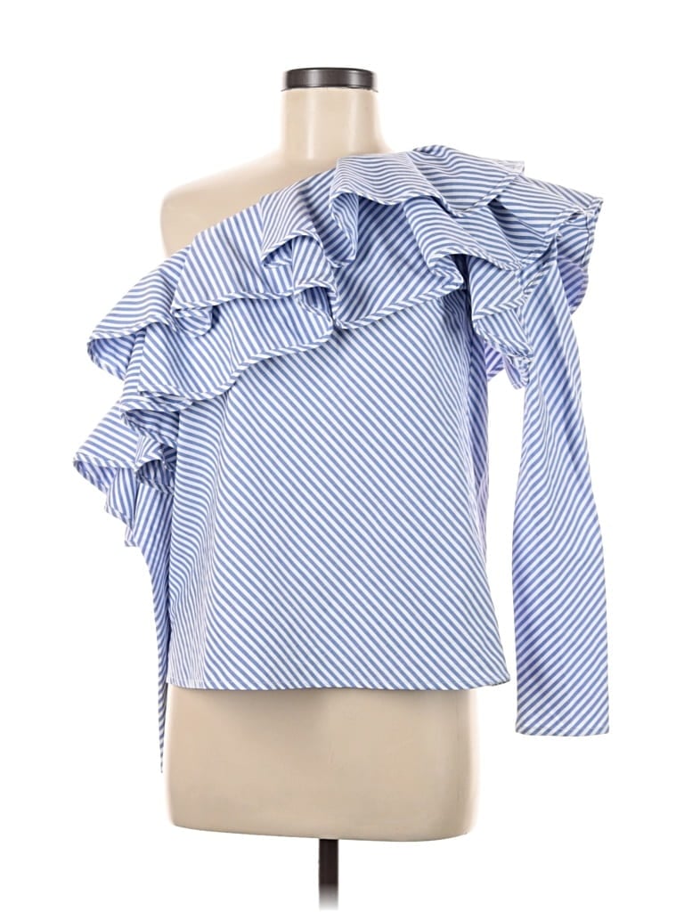 HAUTE ROGUE Pre-owned 3/4 Sleeve Blouse In Blue