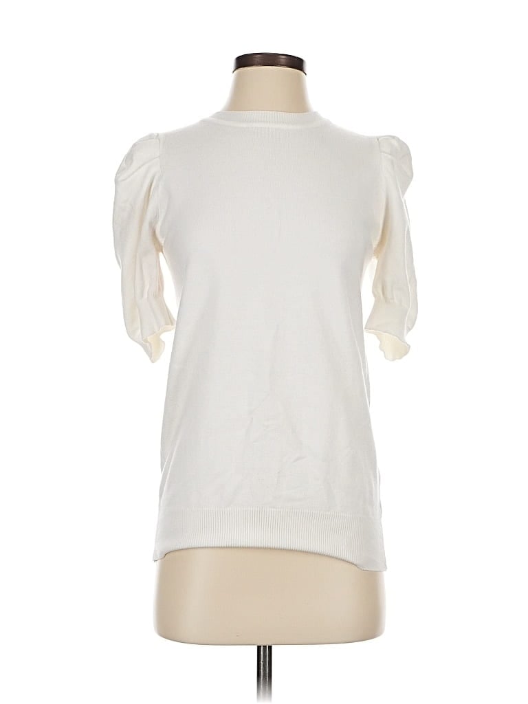 Pre-owned Vine & Love Cardigan Sweater In White