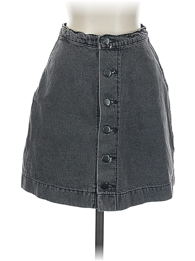 Pre-owned American Apparel Denim Skirt In Gray
