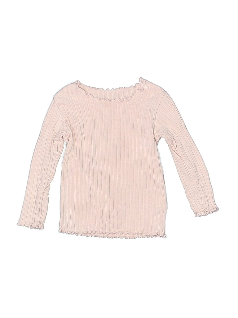 Pre-owned Unbranded Kids' Long Sleeve Top Pink Boatneck Tops