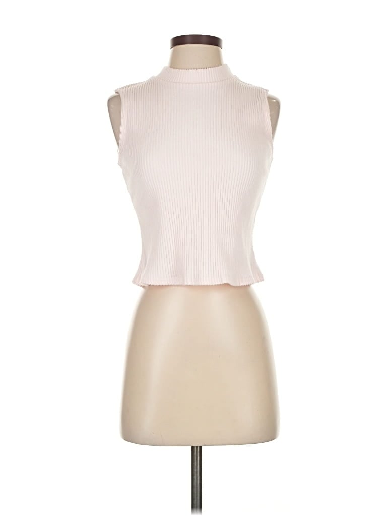 Blue Rain Sleeveless Top Ivory High Neck Tops In Neutral