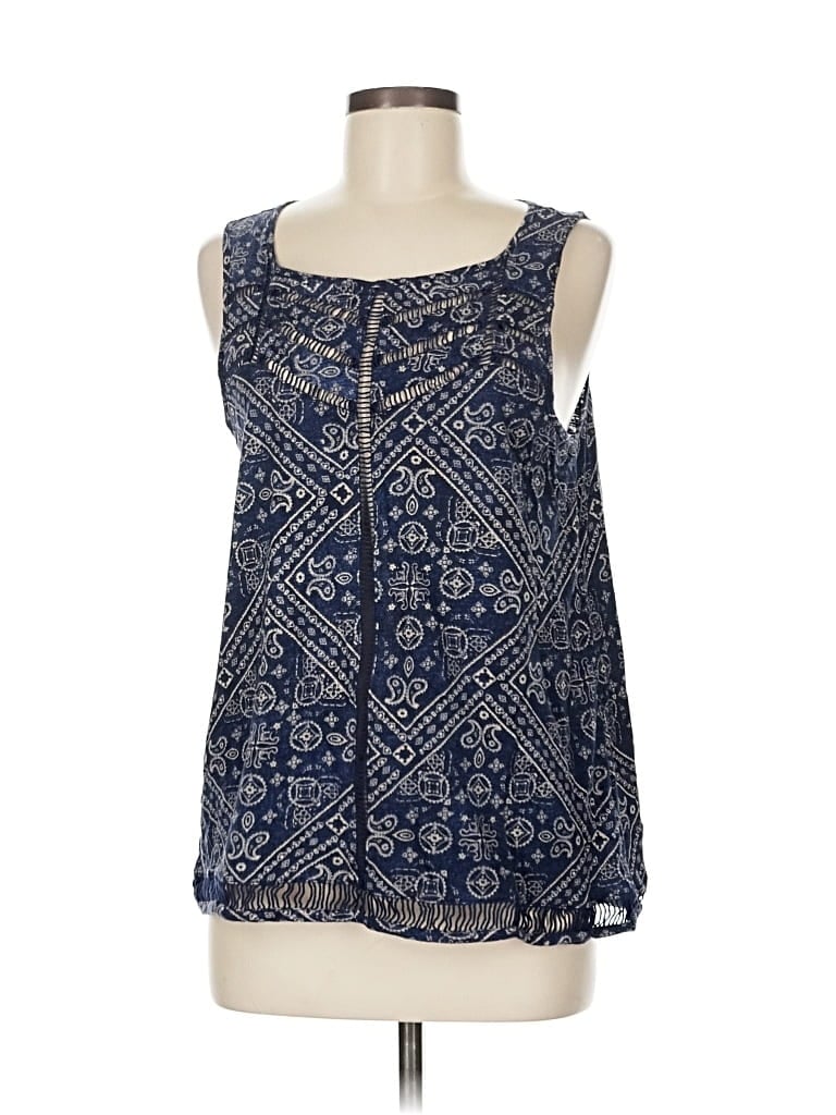 Pre-owned Lucky Brand Sleeveless Blouse In Blue