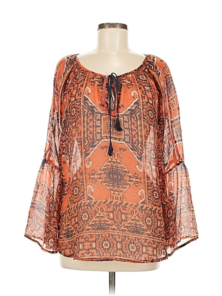 MISS ME Pre-owned 3/4 Sleeve Blouse In Orange