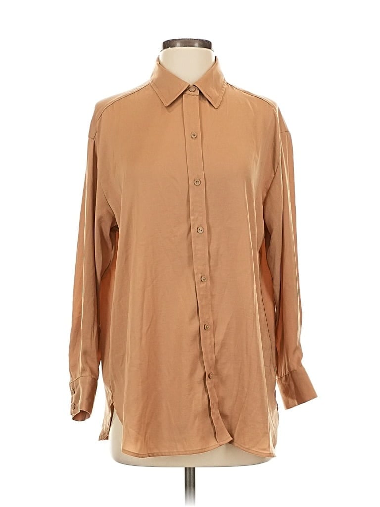 Pre-owned Banana Republic Factory Store Long Sleeve Blouse In Brown