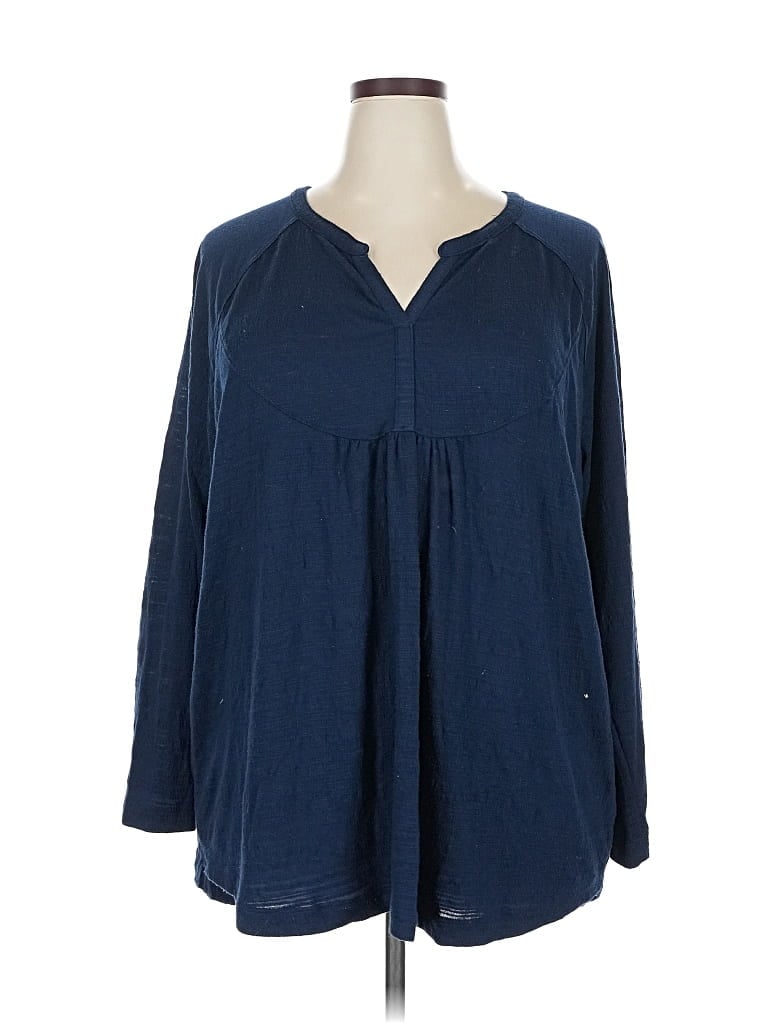 Pre-owned Sonoma Goods For Life Long Sleeve Blouse In Blue