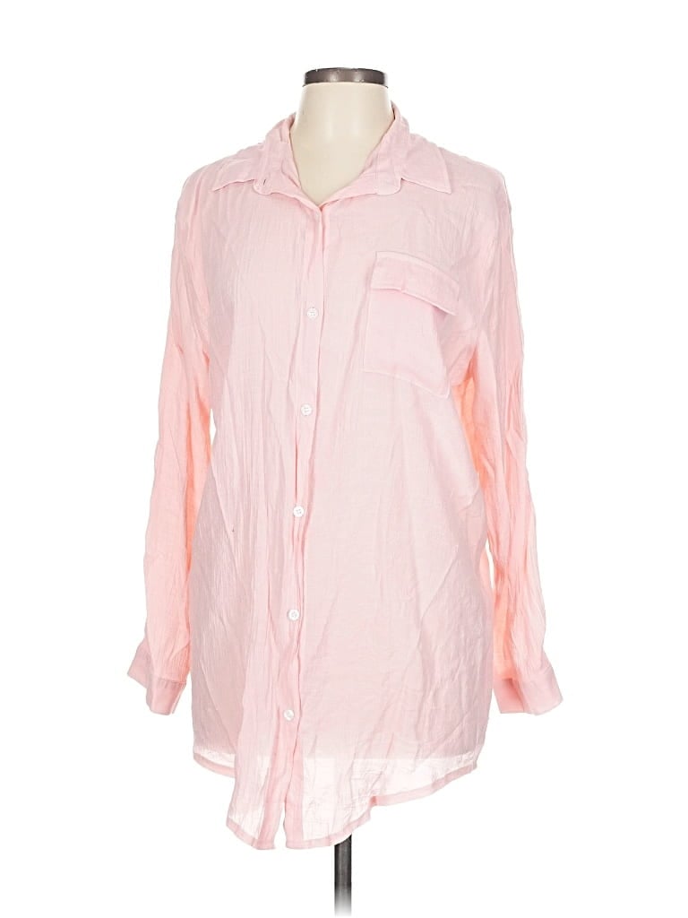Pre-owned Assorted Brands Long Sleeve Button Down Shirt In Pink