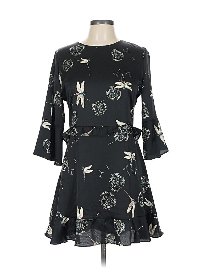 Pre-owned Zara Basic Casual Dress In Black