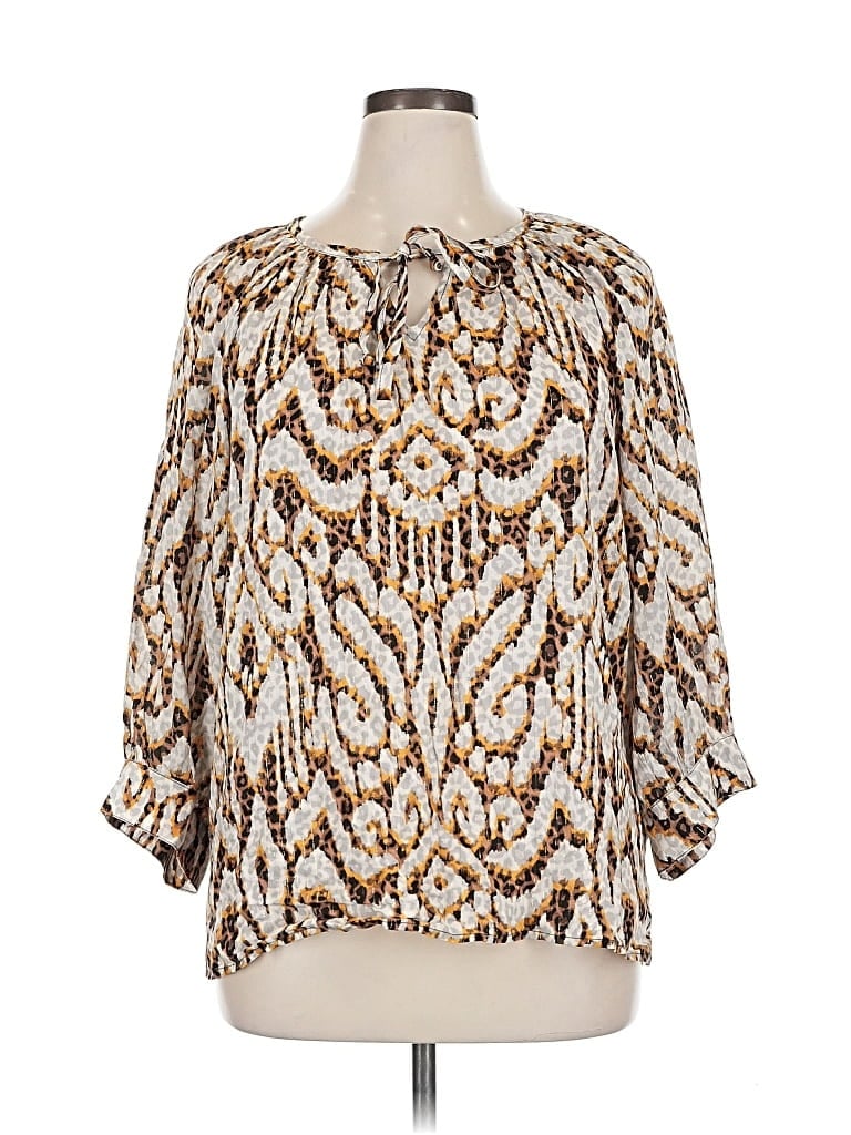 RUBY RD. Pre-owned 3/4 Sleeve Blouse In Gold
