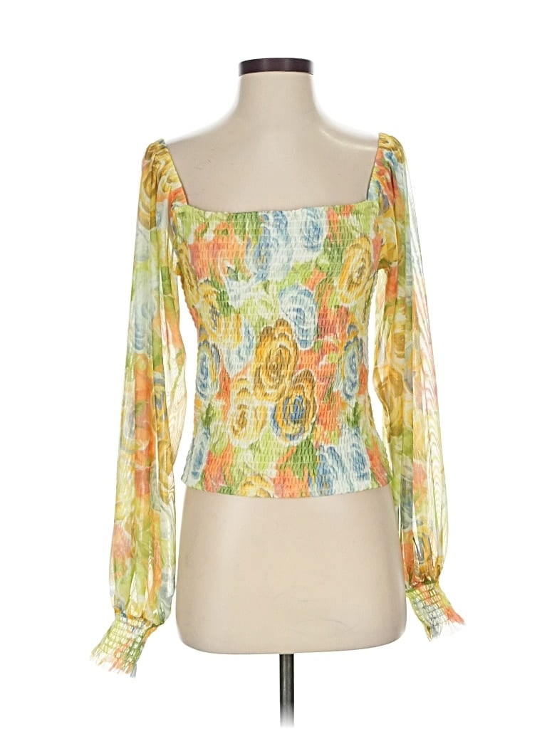 Pre-owned By Anthropologie 3/4 Sleeve Blouse In Yellow
