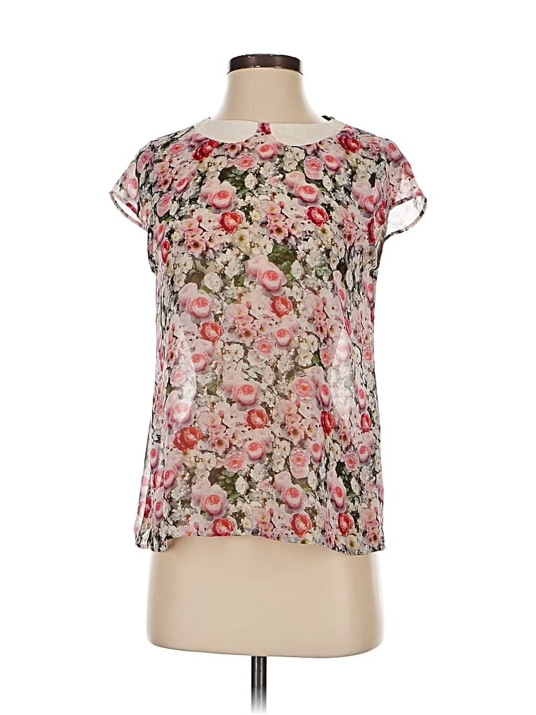 Pre-owned Trafaluc By Zara Short Sleeve Blouse In Pink