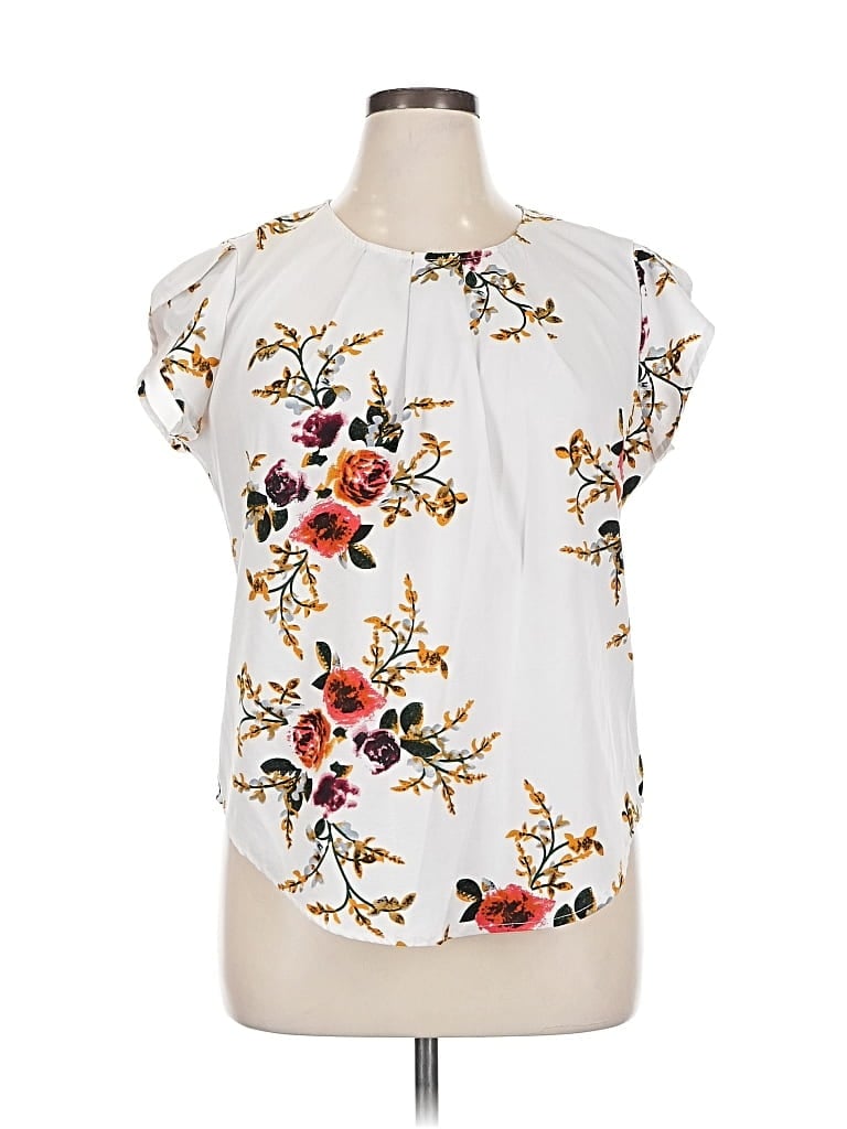 TSE Pre-owned Short Sleeve Blouse In White