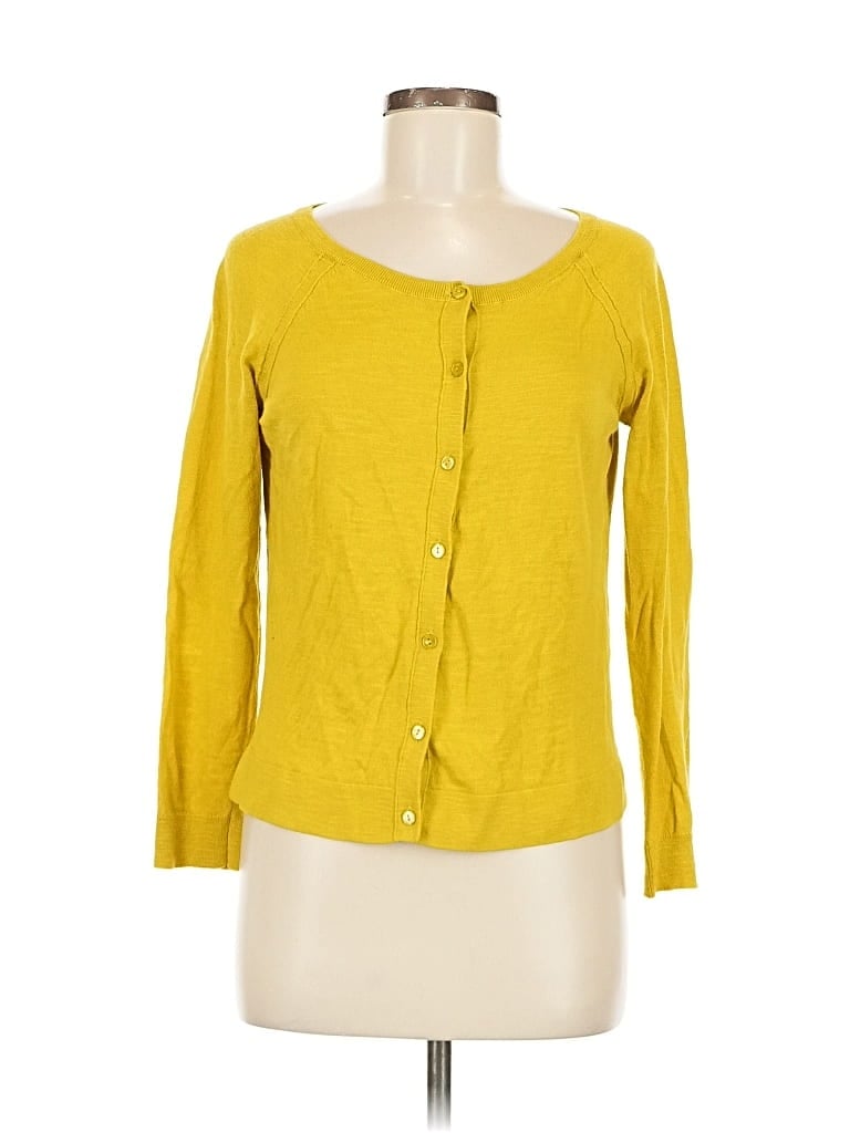 Pre-owned Ann Taylor Loft Cardigan Sweater In Yellow